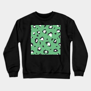 Green and White Abstract Pattern Crewneck Sweatshirt